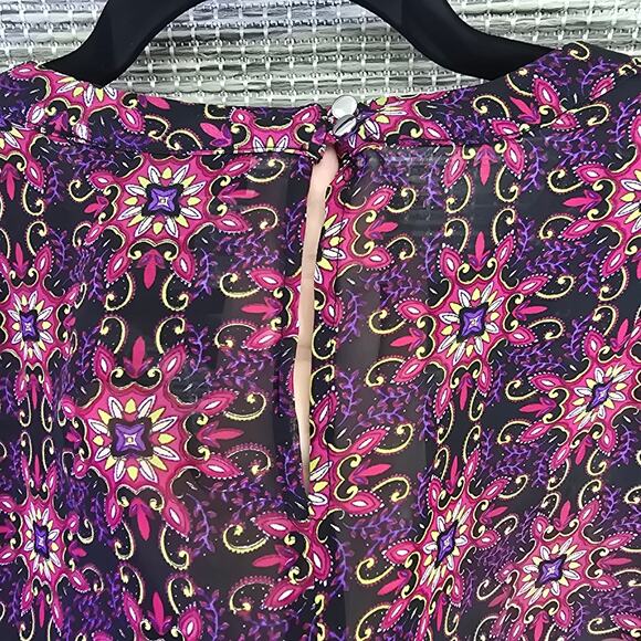 Ashley Stewart Top Blouse Womens Plus Size 22 24W Sheer Colorful Fairy Whimsy - Picture 10 of 12